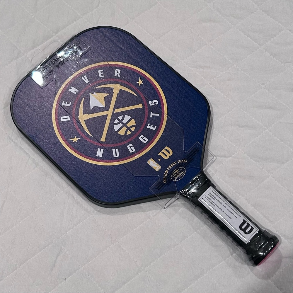 NEW Wilson Denver Nuggets Fierce Team Pickleball Paddle NBA NWT 4 1/4 Grip 13mm